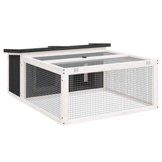 Rabbit Hutch Grey 117.5x97x47.5 cm Solid Wood Pine Rabbit Hutch Grey 117.5x97x47.5 cm Solid Wood Pine