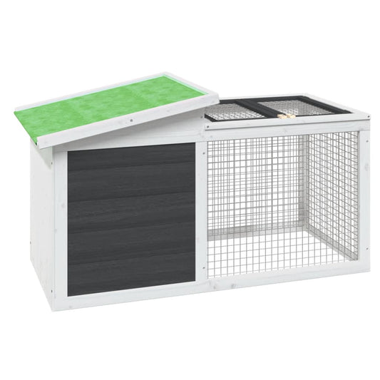 Rabbit Hutch Grey 100.5x54x55 cm Solid Wood Pine Rabbit Hutch Grey 100.5x54x55 cm Solid Wood Pine