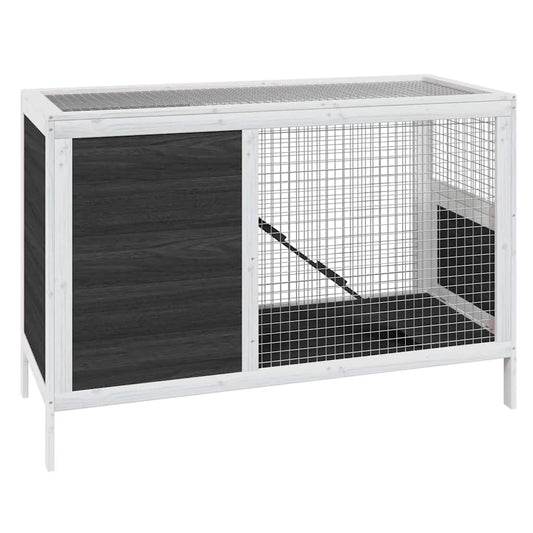 Rabbit Hutch Grey 103x44x69.5 cm Solid Wood Pine Rabbit Hutch Grey 103x44x69.5 cm Solid Wood Pine