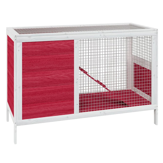 Rabbit Hutch Red 103x44x69.5 cm Solid Wood Pine Rabbit Hutch Red 103x44x69.5 cm Solid Wood Pine
