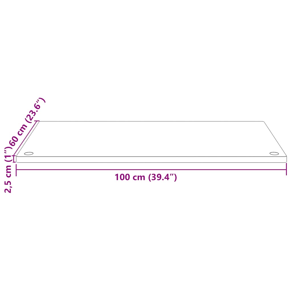 Desk Top White 100x60x2,5 cm Solid Wood Pine