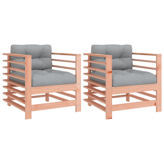 Garden Chairs with Cushions 2 pcs Solid Wood Douglas Garden Chairs with Cushions 2 pcs Solid Wood Douglas