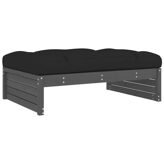 Garden Footstool | Grey, Black Garden Footstool | Grey, Black