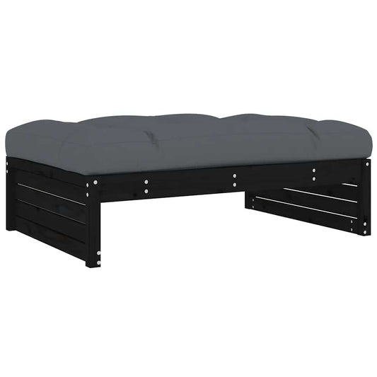 Garden Footstool Black 120x80 cm Solid Wood Pine Garden Footstool Black 120x80 cm Solid Wood Pine