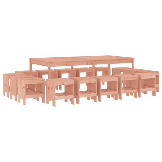 17 Piece Garden Dining Set Solid Wood Douglas 17 Piece Garden Dining Set Solid Wood Douglas