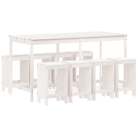 Garden Bar Set | White | Solid Pine Wood | Large | Seats up to Many Garden Bar Set | White | Solid Pine Wood | Large | Seats up to Many