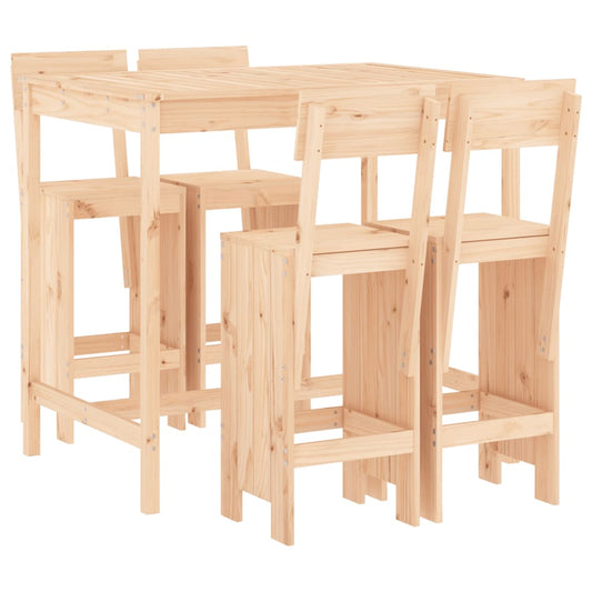 5 Piece Garden Bar Set Solid Wood Pine 5 Piece Garden Bar Set Solid Wood Pine