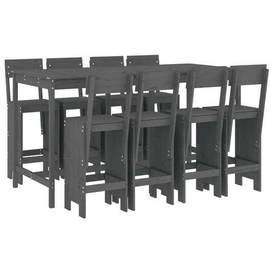 Garden Bar Set | Grey | Solid pine wood | Large | Footrest Garden Bar Set | Grey | Solid pine wood | Large | Footrest