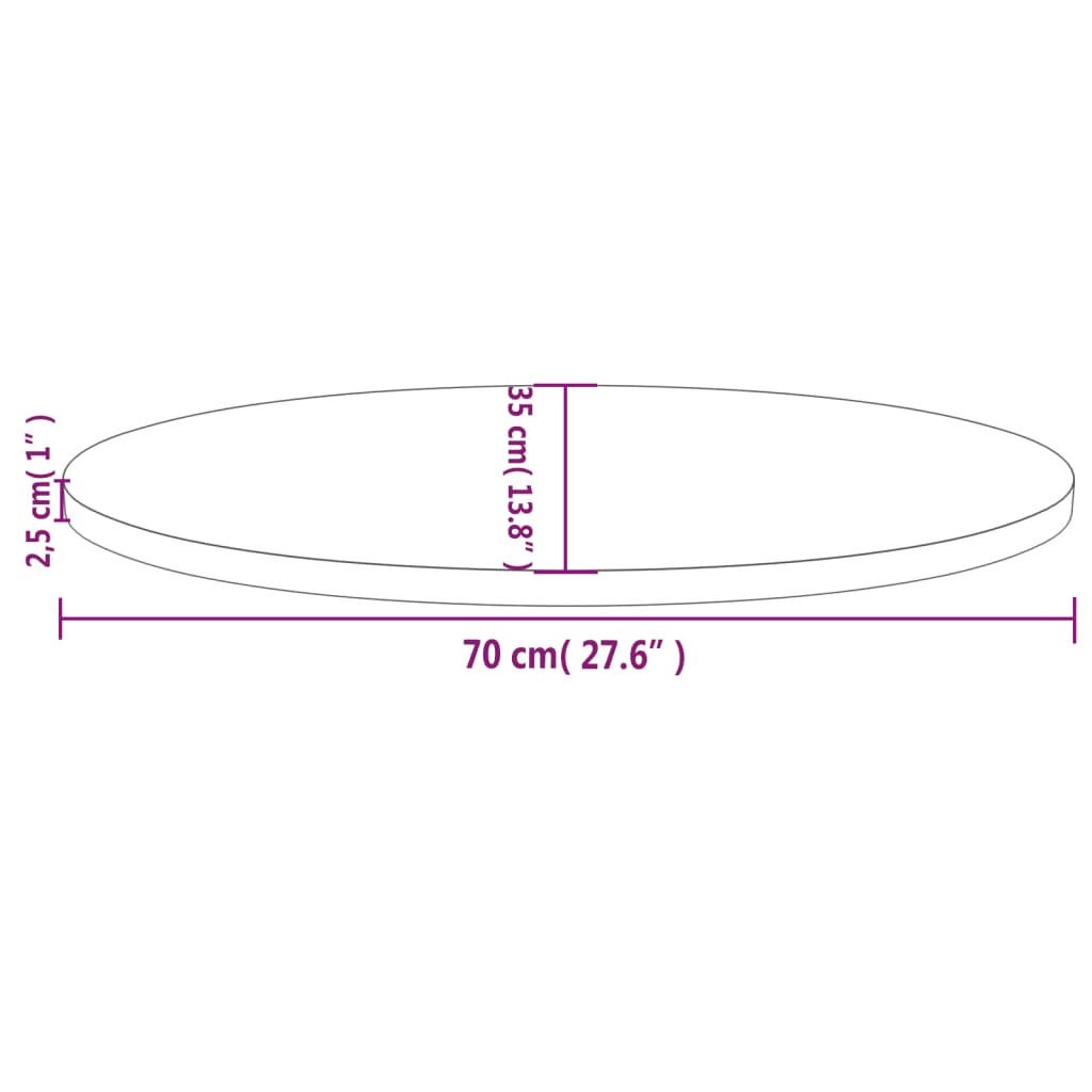 Table Top | Natural Pine | Solid Pine Wood | 70 x 35 cm | Durable