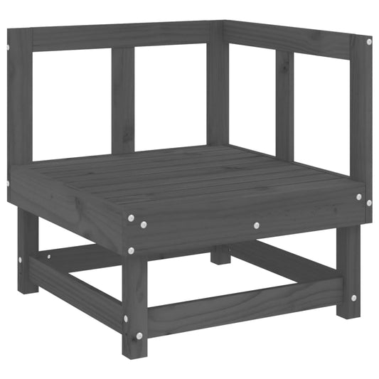 Garden Corner Sofa Grey Solid Wood Pine Garden Corner Sofa Grey Solid Wood Pine