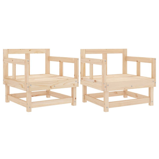 Garden Chairs 2 pcs Solid Wood Pine Garden Chairs 2 pcs Solid Wood Pine