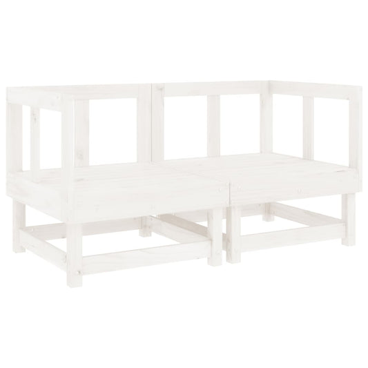 Garden Corner Sofas 2 pcs White Solid Wood Pine Garden Corner Sofas 2 pcs White Solid Wood Pine