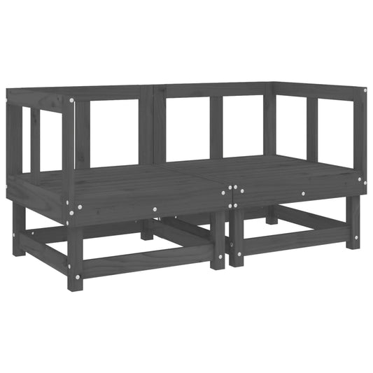 Garden Corner Sofas 2 pcs Grey Solid Wood Pine Garden Corner Sofas 2 pcs Grey Solid Wood Pine