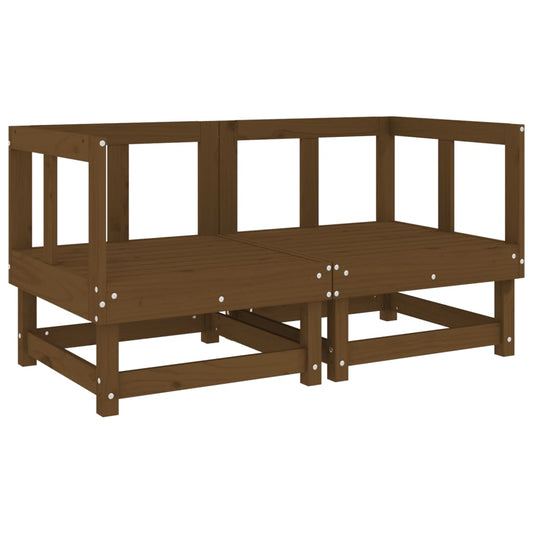 Garden Corner Sofas 2 pcs Honey Brown Solid Wood Pine Garden Corner Sofas 2 pcs Honey Brown Solid Wood Pine
