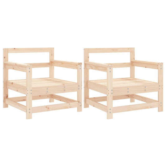 Garden Chairs 2 pcs Solid Wood Pine Garden Chairs 2 pcs Solid Wood Pine