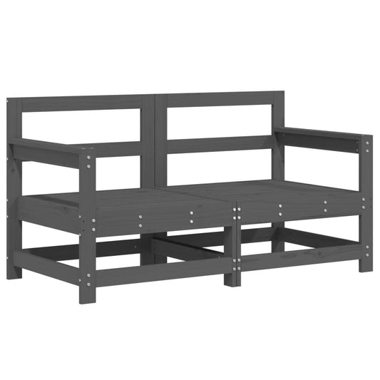 Garden Corner Sofas 2 pcs Grey Solid Wood Pine Garden Corner Sofas 2 pcs Grey Solid Wood Pine