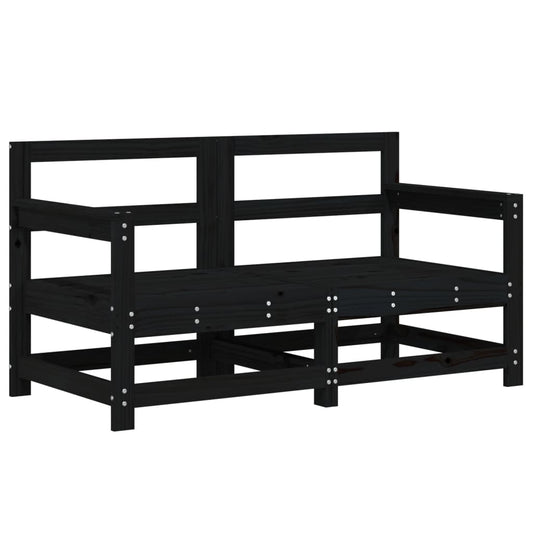 Garden Corner Sofas 2 pcs Black Solid Wood Pine Garden Corner Sofas 2 pcs Black Solid Wood Pine