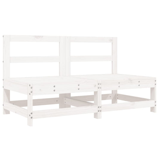 Garden Middle Sofas 2 pcs White Solid Wood Pine Garden Middle Sofas 2 pcs White Solid Wood Pine