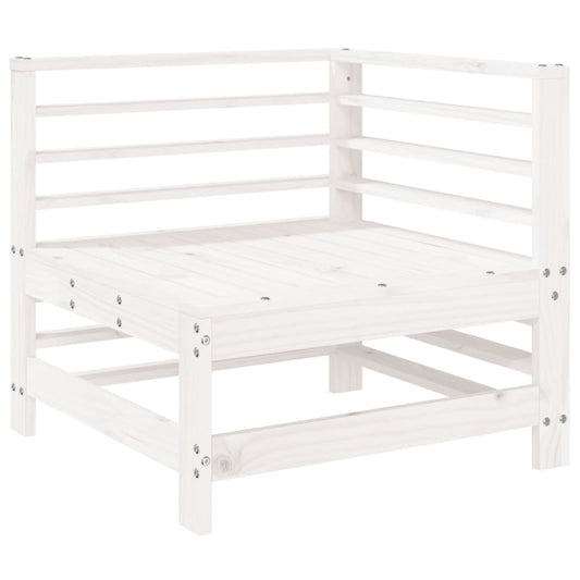 Garden Corner Sofa White Solid Wood Pine Garden Corner Sofa White Solid Wood Pine