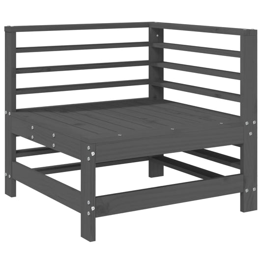 Garden Corner Sofa Grey Solid Wood Pine Garden Corner Sofa Grey Solid Wood Pine