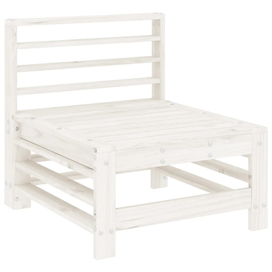 Garden Middle Sofa White Solid Wood Pine Garden Middle Sofa White Solid Wood Pine