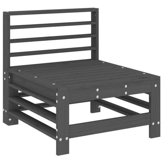 Garden Middle Sofa Grey Solid Wood Pine Garden Middle Sofa Grey Solid Wood Pine
