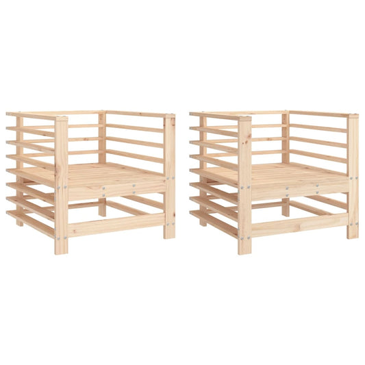 Garden Chairs 2 pcs Solid Wood Pine Garden Chairs 2 pcs Solid Wood Pine