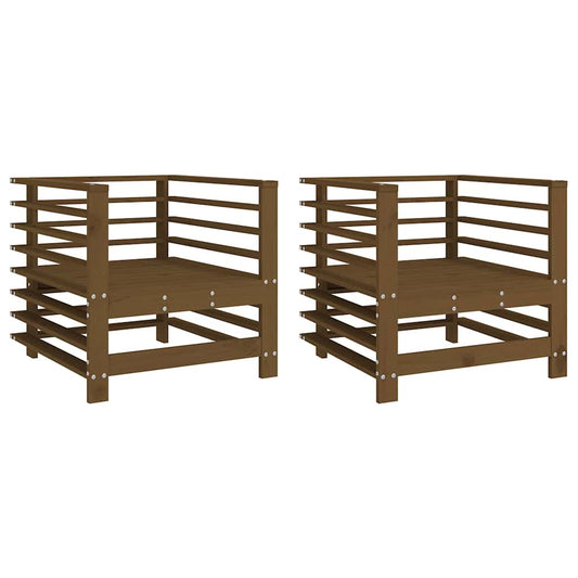 Garden Chairs 2 pcs Honey Brown Solid Wood Pine Garden Chairs 2 pcs Honey Brown Solid Wood Pine