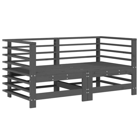 Garden Corner Sofas 2 pcs Grey Solid Wood Pine Garden Corner Sofas 2 pcs Grey Solid Wood Pine