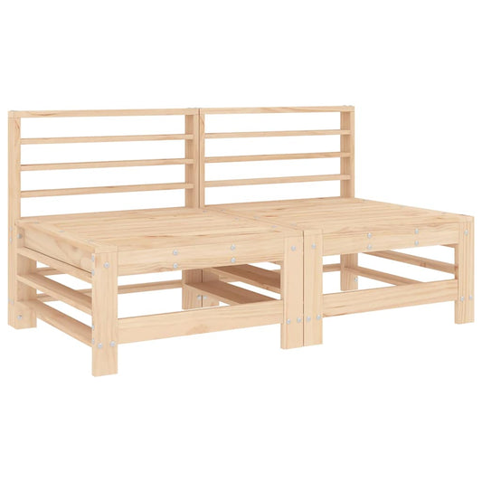 Garden Middle Sofas 2 pcs Solid Wood Pine Garden Middle Sofas 2 pcs Solid Wood Pine