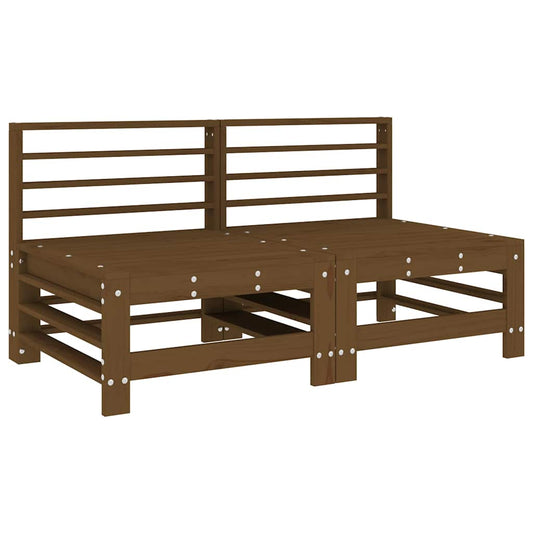 Garden Middle Sofas 2 pcs Honey Brown Solid Wood Pine Garden Middle Sofas 2 pcs Honey Brown Solid Wood Pine