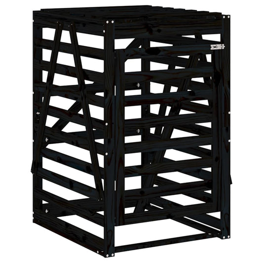 Wheelie Bin Storage Black 84x90x128.5 cm Solid Wood Pine Wheelie Bin Storage Black 84x90x128.5 cm Solid Wood Pine