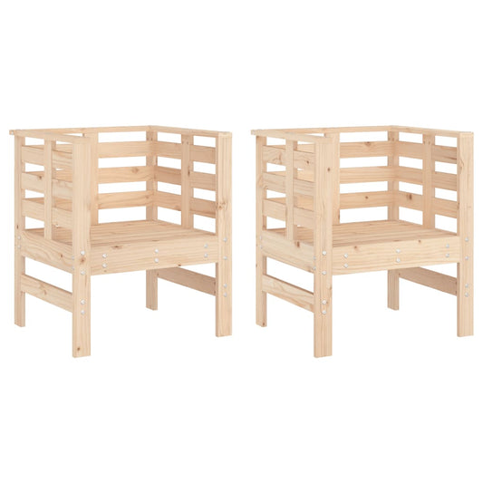 Garden Chairs 2 pcs 61.5x53x71 cm Solid Wood Pine Garden Chairs 2 pcs 61.5x53x71 cm Solid Wood Pine