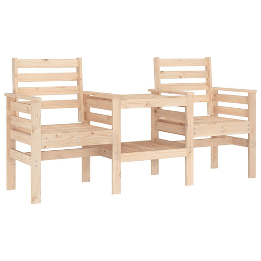 Garden Bench with Table 2-Seater Solid Wood Pine Garden Bench with Table 2-Seater Solid Wood Pine