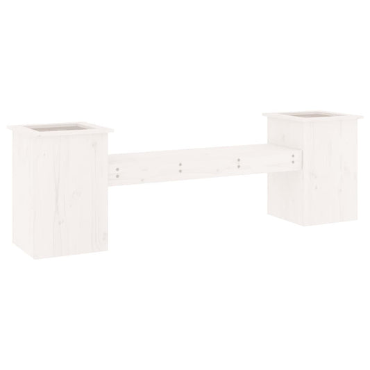 Planter Bench White 184,5x39,5x56,5 cm Solid Wood Pine Planter Bench White 184,5x39,5x56,5 cm Solid Wood Pine