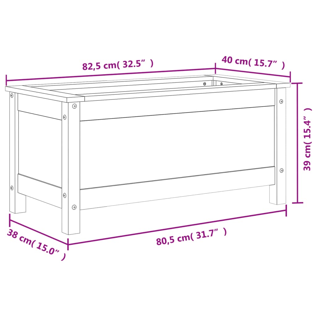 Garden Planter 82,5x40x39 cm Solid Wood Douglas