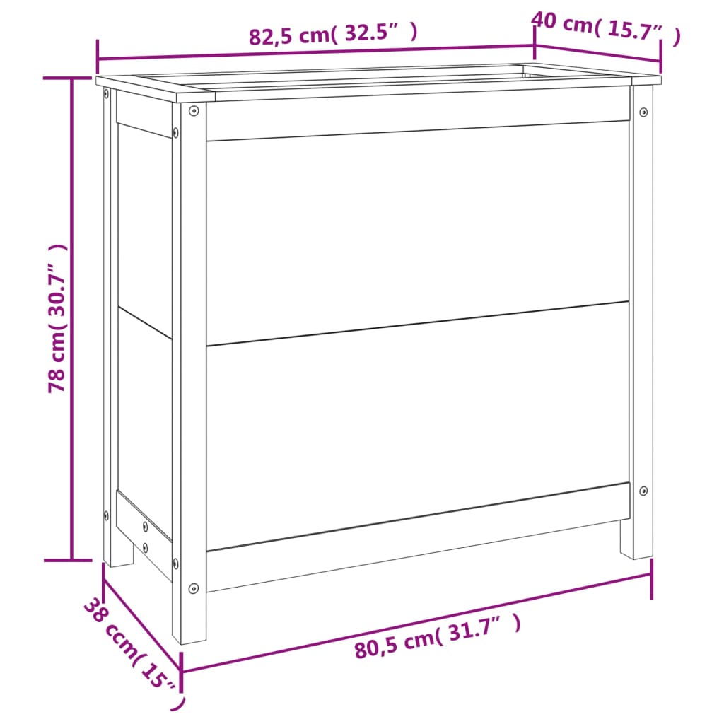 Garden Planter 82,5x40x78 cm Solid Wood Pine