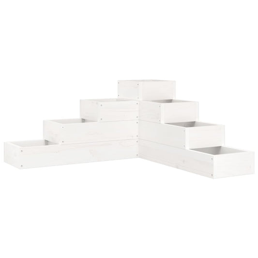Garden Planter 4-Tier 80.5x79x36 cm White Solid Wood Pine Garden Planter 4-Tier 80.5x79x36 cm White Solid Wood Pine