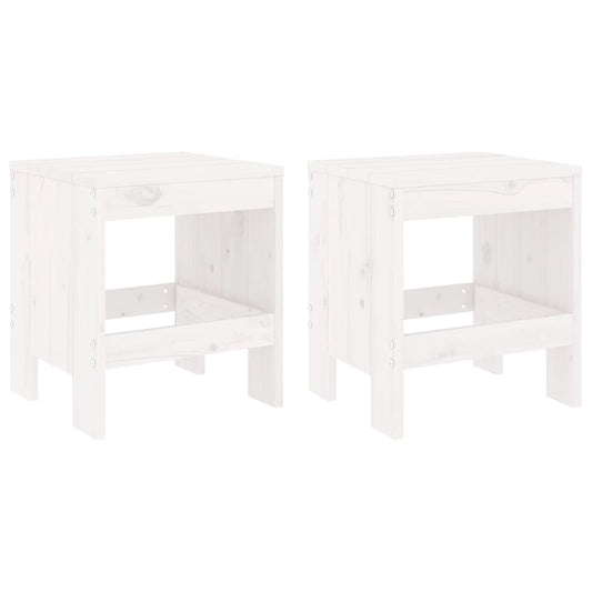 Garden Stools 2 pcs White 40x36x45 cm Solid Wood Pine Garden Stools 2 pcs White 40x36x45 cm Solid Wood Pine