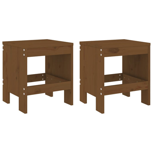 Garden Stools 2 pcs Honey Brown 40x36x45 cm Solid Wood Pine Garden Stools 2 pcs Honey Brown 40x36x45 cm Solid Wood Pine