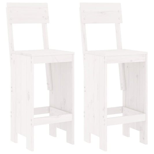 Bar Stools 2 pcs White 40x48,5x115,5 cm Solid Wood Pine Bar Stools 2 pcs White 40x48,5x115,5 cm Solid Wood Pine
