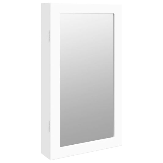 Mirror Jewellery Cabinet with LED Lights Wall Mounted White Mirror Jewellery Cabinet with LED Lights Wall Mounted White