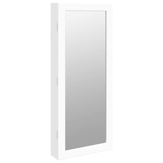 Mirror Jewellery Cabinet with LED Lights Wall Mounted White Mirror Jewellery Cabinet with LED Lights Wall Mounted White