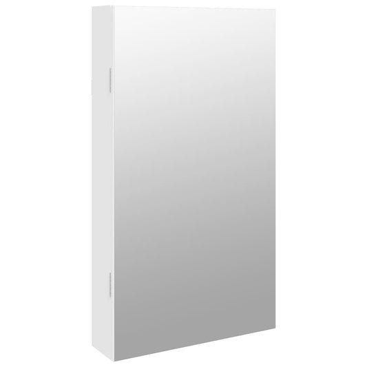Mirror Jewellery Cabinet with LED Lights Wall Mounted White Mirror Jewellery Cabinet with LED Lights Wall Mounted White