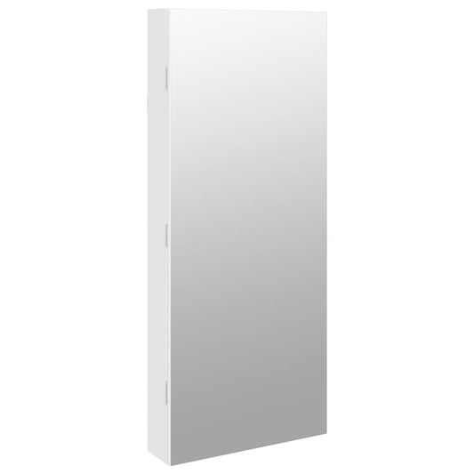 Mirror Jewellery Cabinet with LED Lights Wall Mounted White Mirror Jewellery Cabinet with LED Lights Wall Mounted White