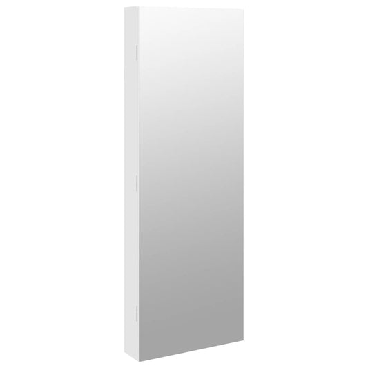 Mirror Jewellery Cabinet with LED Lights Wall Mounted White Mirror Jewellery Cabinet with LED Lights Wall Mounted White