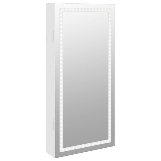 Mirror Jewellery Cabinet with LED Lights Wall Mounted White Mirror Jewellery Cabinet with LED Lights Wall Mounted White