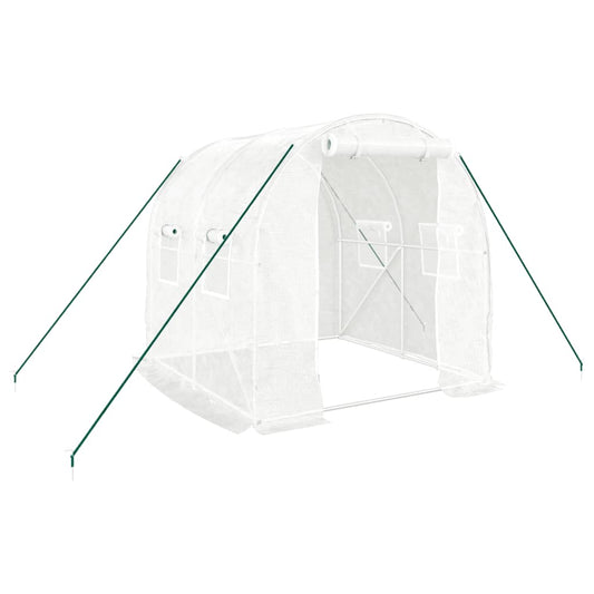 Greenhouse with Steel Frame White 4 m² 2x2x2 m Greenhouse with Steel Frame White 4 m² 2x2x2 m