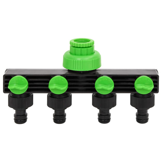 4-Way Tap Adaptor Green and Black 19.5x6x11 cm ABS & PP 4-Way Tap Adaptor Green and Black 19.5x6x11 cm ABS & PP