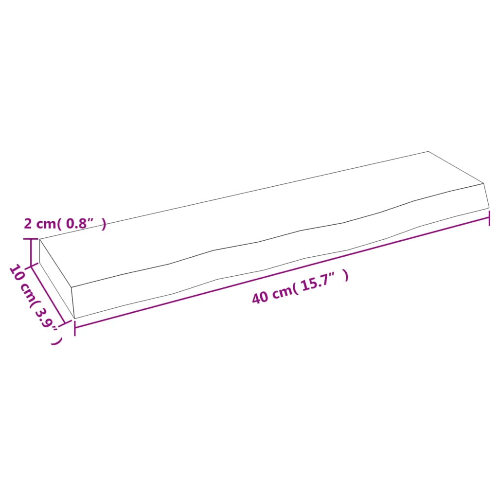 Wall Shelf 40x10x2 cm Untreated Solid Wood Oak